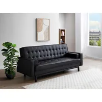 Vente-unique Schlafsofa Klappsofa - Kunstleder - Schwarz - ELEANOR II