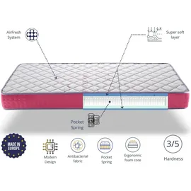 xaluca KINDERMATRATZE 90X180 - Hohe 18 CM DUA TASCHENFEDEM -Viskoelastisch, ergonomisch und atmungsaktiv, ideal Nestbetten und Montessori-XALUCA - Weiß