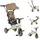 Byox Dreirad, Tricycle Juno 4 in 1 Laufrad Schiebegriff Sitzdrehung Sonnendach beige