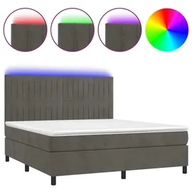 vidaXL Boxspringbett 180 x 200 cm Dunkelgrau