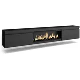 SKRAUT HOME TV-Schrank, Schwarz, Holzwerkstoff, Rechteckig, 35x45x267 cm, Wohnzimmer Wohnwände, Lowboards, Lowboards stehend
