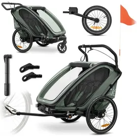 hauck Bike N Walk Duo Fahrradanhänger grün 2023
