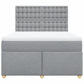 vidaXL Boxspringbett 140 x 200 cm Hellgrau