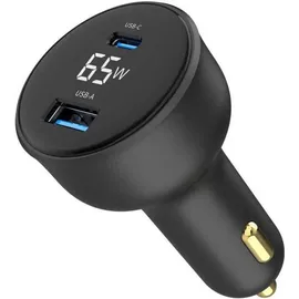 Gembird TA-UC-AC2PD65LCD-CAR-01, Auto, Zigarettenanzünder, Schwarz