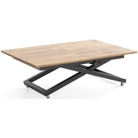 WFL GROUP Axen Braun Eiche 120-160 x 80 x 38-75 cm