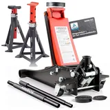 AREBOS 3T Rangierwagenheber flach + 2 Unterstellböcke | 3t Tragkraft