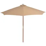 vidaXL Sonnenschirm mit Holz-Mast 300 cm Taupe