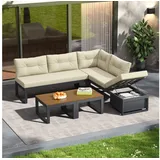 Okwish Gartenmöbelset 7-tlg. Beige