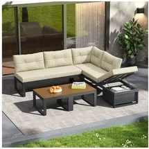 Okwish Gartenmöbelset 7-tlg. Beige