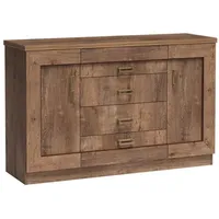 Lomadox Sideboard 140cm Lefkas Eiche, TEORA-161 - Braun