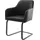 DeLife Freischwinger Greg-Flex Echt-Leder Schwarz Freischwinger flach Schwarz Taschenfederkern