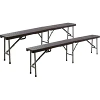 VCM Klappbank 2er Set Braun