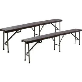 VCM Klappbank 2er Set Braun