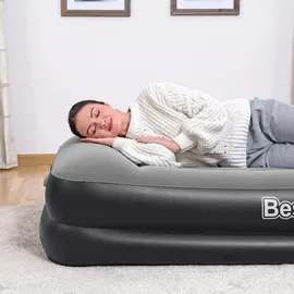 BESTWAY Velours-Single-Gästebett 97 x 191 cm - Schwarz