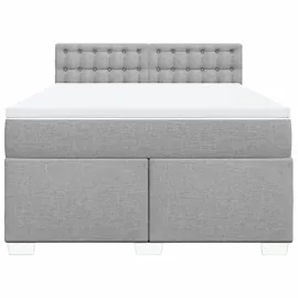vidaXL Boxspringbett 140 x 200 cm Hellgrau