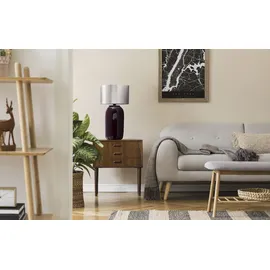 Kayoom Tischleuchte "Art", lila Eisen B/H/L: ca. 31x57,5x31 cm E27 1 Brennstellen Ø Lila, Silber