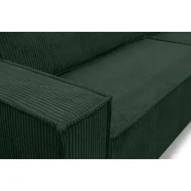 venasi Eckcouch Cord mit Schlaffunktion und Bettkasten 2-Sitzer Grün