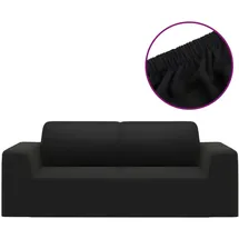 vidaXL Stretch Sofahusse 2-Sitzer Schwarz Polyester-Jersey