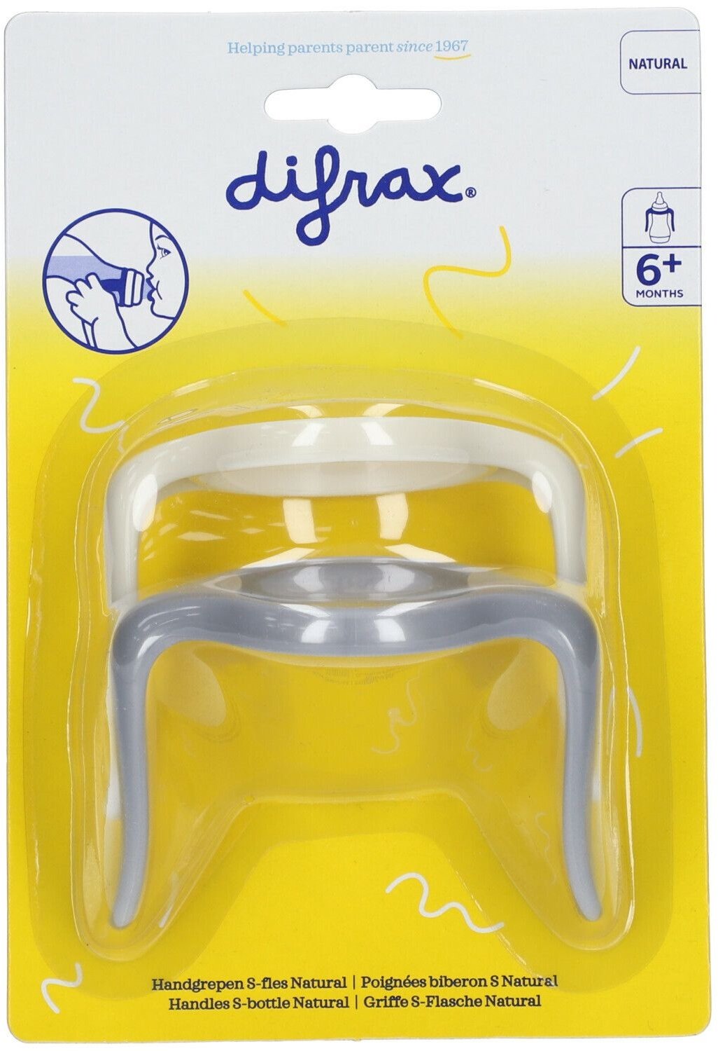 difrax® Handgriffe für die S-Babyflasche Natural +6m