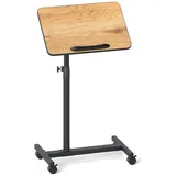 COSTWAY Laptoptisch, Betttisch auf Rollen höhenverstellbar, Beistelltisch neigbar beige