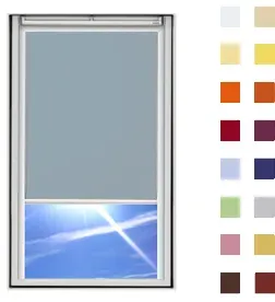 Dachfensterrollo guenstig nach Maß, Stoff Polyester, Farbe grau, mit Kassette oder als Springrollo, weitere 120 Farben im Shop