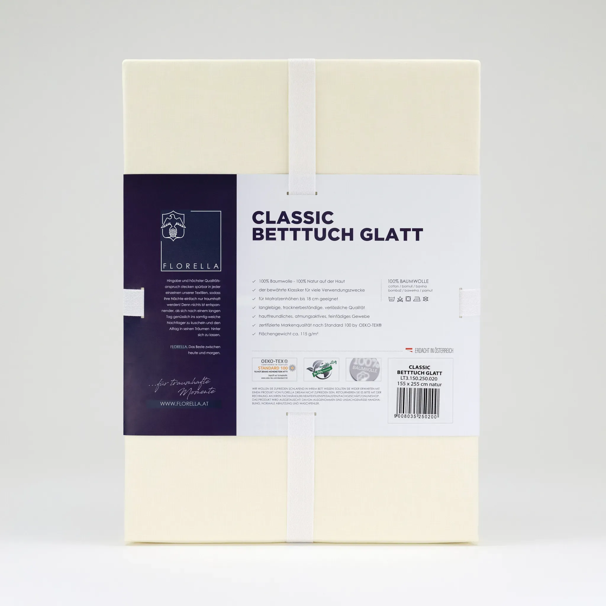 Florella Betttuch »Classic glatt, luftig-leichte Sommerdecke« Florella creme B/L: 155 cm x 255 cm