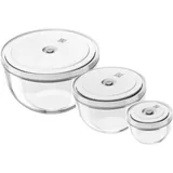 Zwilling Fresh & Save BOWLS Vakuumschüssel Set 6-tlg., S-12, M-18, L-24 cm, Glas,