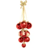 Krebs Glas Lauscha Weihnachtsornamente Kugelgehänge Rot, 10-tlg. 27cm
