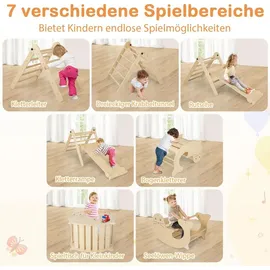 Goplus Kletterdreieck 6 in 1 Bunt/Naturbelassen