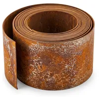 Rasenkante Cortenstahl Rolle 10 Meter x 15 cm x 1mm – Edelrost-Patina vorhanden, kein Warten, Beeteinfassung Metall, Rasenkantenband Cortenstahl, Beetumrandung, Mähkante Metall, Rollrasenkante