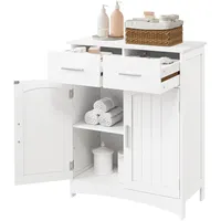 EUGAD Badezimmerschrank mit 2 Schubladen Doppeltür, verstellbare Ablage, aus