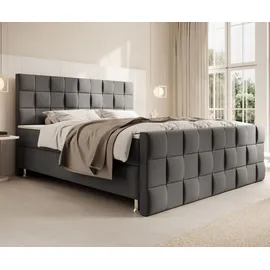 IHG Boxspringbett Tarifa 180x200cm Velour Anthrazit / SL 3 / Deren 11