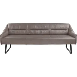 Musterring Essbank MUSTERRING "JustB SP500", grau (light grau), B:262cm H:86cm T:70cm, Sitzbänke, Essbank, Metallkufe schwarz, verschiedene Farben, Breite 220 oder 250 cm