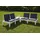 Dmora Outdoor-Lounge-Set Vigevano, Gartengarnitur mit 4 Sitzplätzen mit Rückenlehne und 1 Multifunktionsmodul, Sitzecke mit Kissen, 100 % Italy, Weiß - Weiß