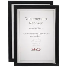 Ideal Trend 2er 3er 5er 10er Pack Dokument Bilderrahmen 21x29,7 DIN A4 Urkunde Foto Rahmen: Farbe: 2er Pack Schwarz