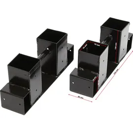 Wiltec Holzstapelhilfe Stahl 335 x 85 x 130 mm 2er Set Schwarz