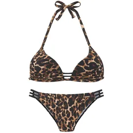 Bruno Banani Triangel-Bikini Damen leo bedruckt Gr.40 Cup B