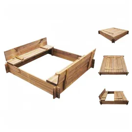 vidaXL Holz Imprägniert Sandkasten mit Deckel Sitzbank Sandkiste Sandbox