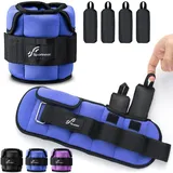 Sportneer Gewichtsmanschetten, Verstellbares Fußgelenkgewichte Set, Fuß-/Handgelenk Gewichtsmanschetten, 0,4-1,6kg pro Knöchel, 0,8-3,2 kg pro Paar