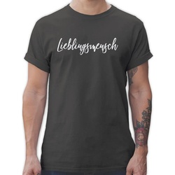 Shirtracer T-Shirt Lieblingsmensch Weiß Valentinstag Partner Liebe grau S