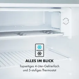 Klarstein Delaware Kühlschrank (75 l, 700 mm hoch, Silber-Metallic)