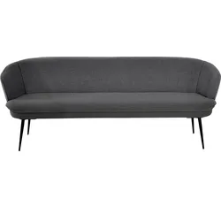 Polsterbank K+W KOMFORT & WOHNEN "ZOOM", grau (grau 80), B:222cm H:87cm T:66cm, Sitzbänke, 3-Sitzer Polsterbank mit dekorativen Keder