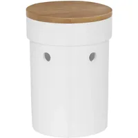 Kela Zwiebeltopf Salena Keramik-Zwiebelbehälter mit Deckel aus Bambusholz