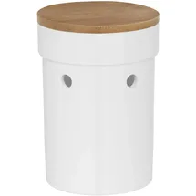 Kela Zwiebeltopf Salena Keramik-Zwiebelbehälter mit Deckel aus Bambusholz