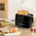 Aigostar - Toaster,7 Einstellbare Bräunungsstufe, + Auftau- - Aufwärmfunktion,2 Breite Toastschlitze, 7 2 Sandwichtoaster Schwarz