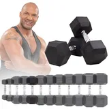 MIWEBA Sports Hexagon Kurzhanteln HGH100, Kurzhantel-Set, 2,5-15 kg, Gusseisen-Kern (Hantelpaar, 12,5 kg)