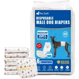 Pet Soft Einweg-Hundewindeln für Rüden 20 Stück, Hochsaugfähige Rüdenwindeln mit Nässeindikator und Auslaufsicher (M-20 Stück)