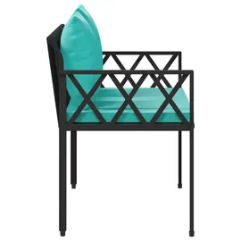 vidaXL 2-Seater 116 x 56 x 75 cm Schwarz