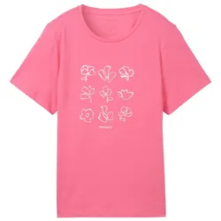 TOM TAILOR Damen T-Shirt mit Print, rosa, Print, Gr. XXXL