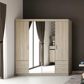 masseno Drehtürenschrank ELENORA 176,3 x 190,5 x 53 cm Braun